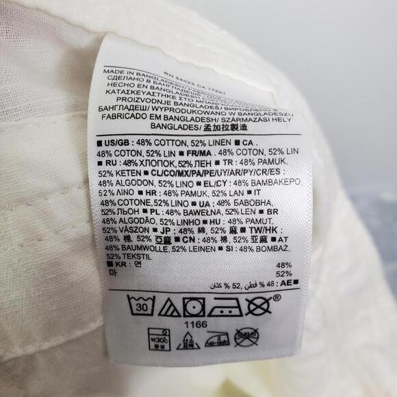 Banana Republic Pants Women 8 Martin Fit Linen Blend Cropped Cargo White - Picture 11 of 12